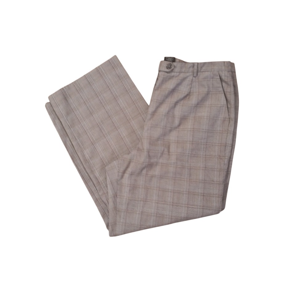 Covington Womens Brown Glen Plaid Stretch Dress Pants Size 16 Straight Leg